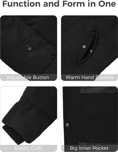 Miniatura 6 de Wantdo - Chaqueta de invierno con capucha y forro interior para hombre