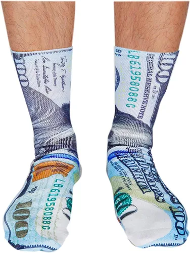 Miniatura 2 de Zmart Calcetines divertidos para hombre, diseño loco, geniales calcetines de tubo de baloncesto con estampado 3D Xray Paw Shark Rainbow