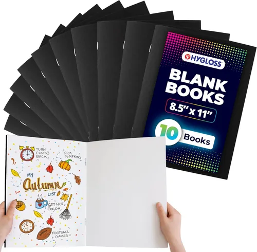 Miniatura 14 de Hygloss Libros en Blanco - Paquete de 10 unidades – 8.5" x 11" A4 Varios Colores – Libros en Blanco de Tapa Blanda para Niños para Escribir