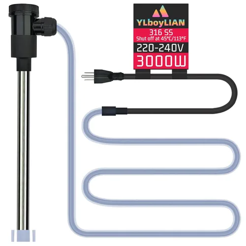 Calentador de agua de inmersión de 240 V 3000 W para bañera de hidromasaje y piscina, calentador sumergible eléctrico portátil con control de