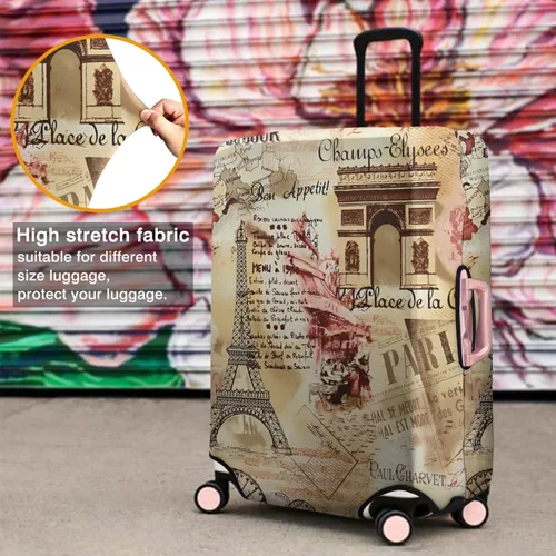 Miniatura 4 de France Paris Tower - Funda protectora para equipaje, diseño de torre Eiffef, funda elástica para maleta de 18242832 pulgadas, Funda para equipaje-12