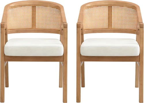 Miniatura 4 de Christopher Knight Home Faritel Juego de 2 sillas modernas de comedor de madera, sillas de cocina tapizadas en tela, sillas laterales cómodas