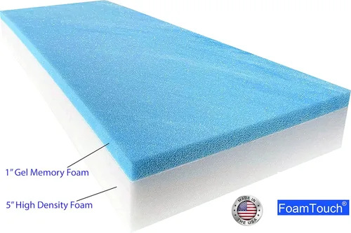 Miniatura 2 de FoamTouch Cojín de banco de espuma viscoelástica de gel de 6 x 30 x 72 pulgadas, repuesto de firmeza media