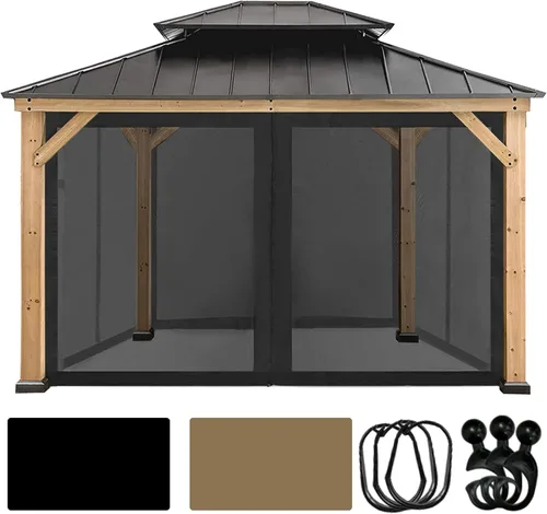 Miniatura 11 de Coastshade Panel de toldo de pérgola de repuesto para pérgola de 8 pies, paneles de privacidad para cenadores con 10 anillos de cortina y ganchos