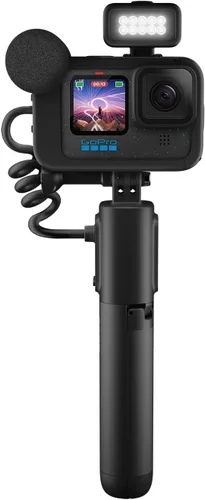 GoPro HERO12 Black Creator Edition: incluye HERO12 Black, Volta (agarre de batería, trípode, control remoto), Media Mod, Light Mod, batería Enduro y
