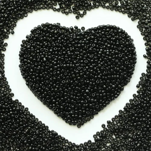 Miniatura 58 de Cuentas de semillas de 3.88 oz, alrededor de 4000 piezas, 0.118 pulgadas 8/0 de cristal negro mate para hacer aretes, pulseras, colgantes, joyas