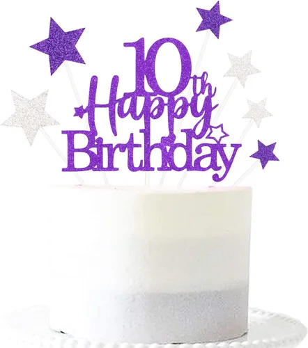 Miniatura 58 de Decoración brillante para tarta de primer cumpleaños feliz con estrella, adornos personalizados para tarta de 1 cumpleaños, decoraciones de fiesta