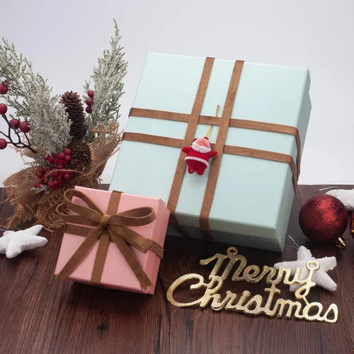 Miniatura 4 de Coowayze Cinta de terciopelo marrón de doble cara para árbol de Navidad, envoltura de regalo de 3/8 pulgadas x 15 yardas en 3 bobinas de madera