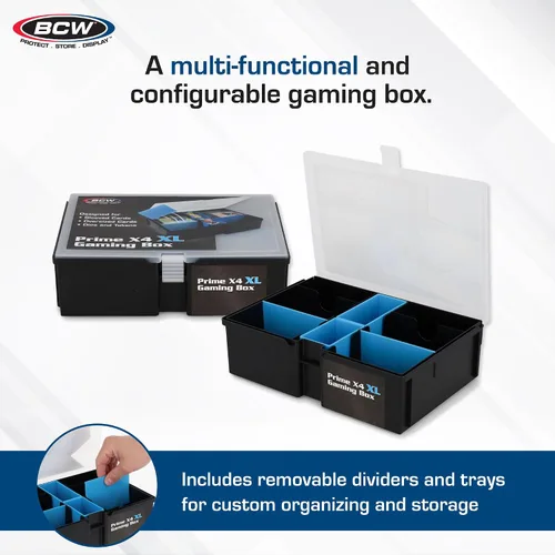 Miniatura 3 de BCW Prime X4 XL - Caja de almacenamiento de cartas para mazos y accesorios de juego, incluye divisores extraíbles y bandejas de dados, caja