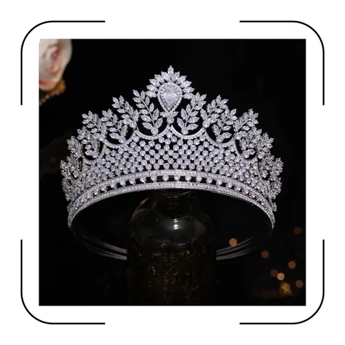 Miniatura 11 de Tiaras de Boda Plateadas Altas para Mujer, Coronas de Quinceañera de Zirconia Cúbica de Lujo para Mujer, Accesorios para el Cabello de CZ