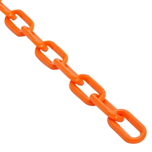 Miniatura 5 de Stockroom Plus Barrera de seguridad de cadena de plástico naranja de 100 pies, eslabones de cadena de plástico naranja para control de multitudes