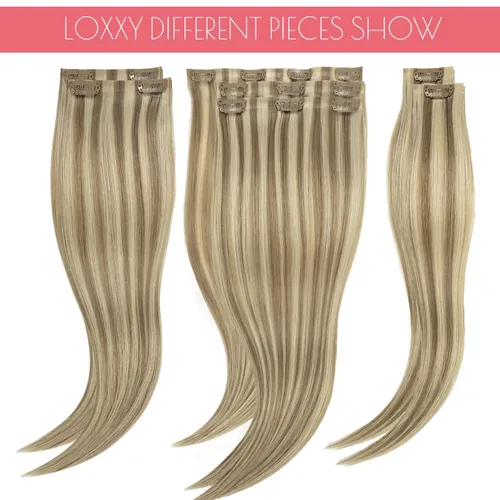 Miniatura 7 de Loxxy Extensiones de cabello humano sin costuras con clip para mujer, ultra invisible, trama de poliuretano, extensiones de cabello con clip