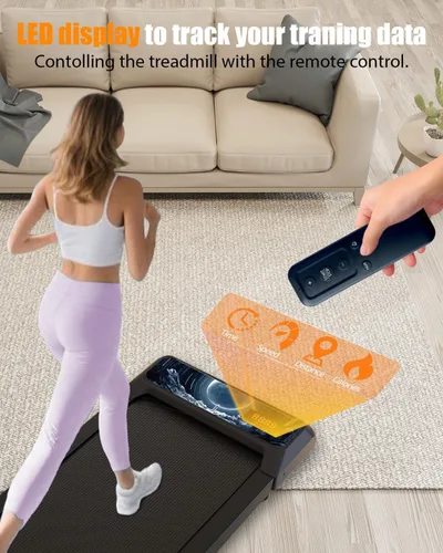 Miniatura 6 de HCOIW Alfombrilla de caminata con inclinación - Cinta de correr portátil para debajo del escritorio, alfombrilla de caminata con asa, 2.5HP de bajo