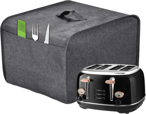 Funda para tostadora con 2 bolsillos, puede contener cuchillos esparcidores de mermelada y pinzas para tostadora, funda para electrodomésticos con