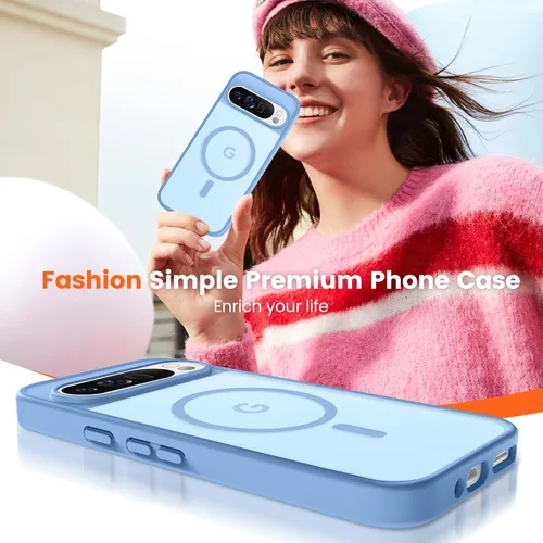 Miniatura 8 de Funda para teléfono Google Pixel 9 Pro XL, Compatible con Magnético, Protección contra Caídas de Grado Militar Translúcida Mate Resistente a Golpes