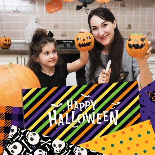 Miniatura 6 de Juego de papel de recortes de papel con patrón de Halloween, papel decorativo de doble cara de 12 pulgadas, papel de origami morado para niños, 12