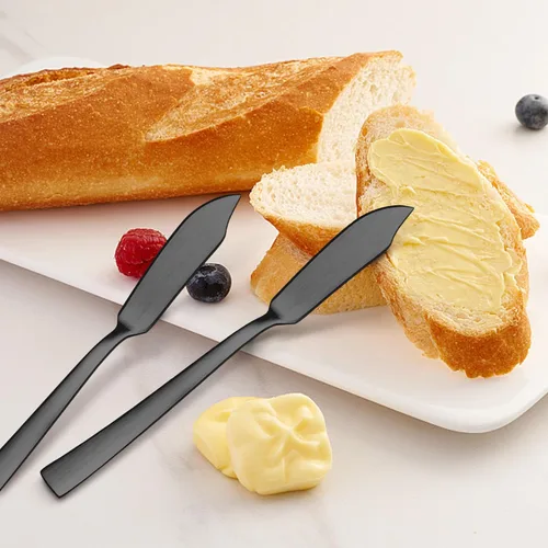 Miniatura 4 de E-far Juego de 6 cuchillos esparcidores de mantequilla, cuchillos de postre de queso de acero inoxidable de 7 pulgadas para cocina, restaurante