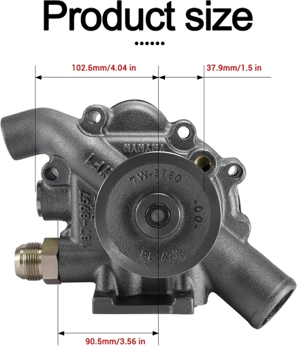 Miniatura 3 de Bomba de agua 4P3683 (cojinete C & U) 9Y5250 para Caterpillar CAT 3116 3126 0R1015 0R3007 Chevy C60 C6500 T6500 T7500 Ford F650 F750 GMC B7 C70000