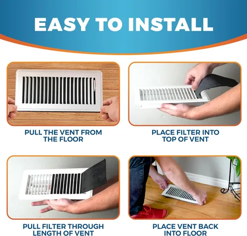 Miniatura 3 de Filtros de ventilación de aire de carbón activado para el hogar, filtros de ventilación de piso de control de polvo de 4 x 12 pulgadas, ambientador