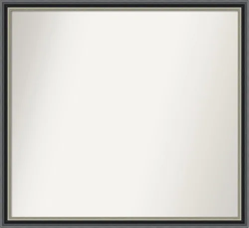 Miniatura 201 de Amanti Art Espejo de baño negro para sobre el fregadero, 23 x 23 pulgadas, espejo cuadrado negro Ashton, marco de madera tradicional mediano, se