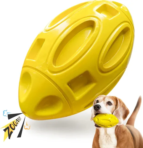 Miniatura 8 de EASTBLUE Juguetes para perros con sonido para masticadores agresivos: Bola de goma para cachorros con chirriador, juguete para mascotas casi