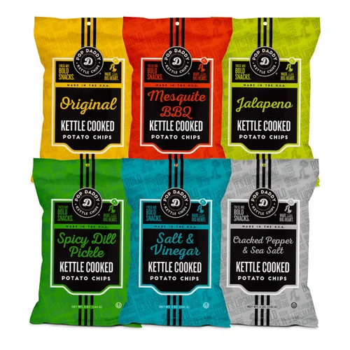 Miniatura 3 de Pop Daddy Kettle - Papas fritas cocidas, Kosher y sin gluten, bolsas individuales de papas fritas de 5 onzas, paquete de 3, pimienta agrietada y sal