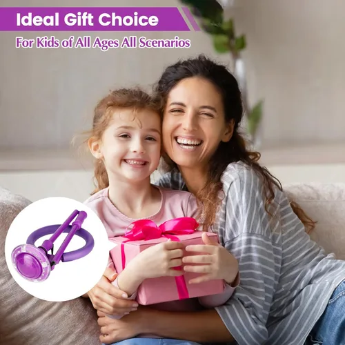 Miniatura 6 de Skip Ball - Rueda de Flash Plegable Colorida Juego Interior y Exterior Juguetes de Fitness para Niños, Juguetes Geniales para Niños Regalos de Morado