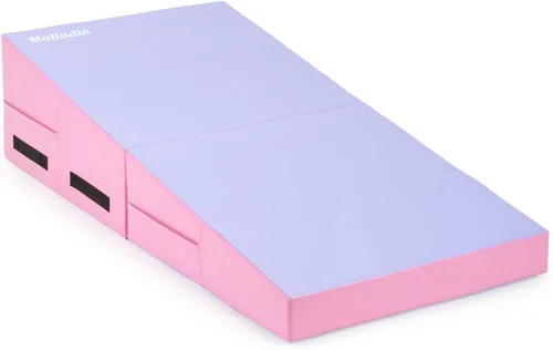 Matladin Colchoneta plegable para gimnasia con cuña en forma de queso, tapete inclinado, para gimnasio, fitness, cuña para volteretas, forma de