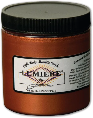 Miniatura 8 de Jacquard Lumiere Pintura para Tela de 2.25oz Turquesa Nacarado - Pintura Metálica para Tela, Cuero, Lienzo, Papel y Madera - Pintura Acrílica