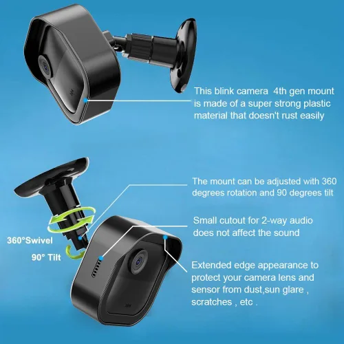 Miniatura 2 de Blink - Soporte lateral de vinilo para exteriores con funda impermeable, soporte de montaje sin agujeros y cubierta a prueba de clima completo