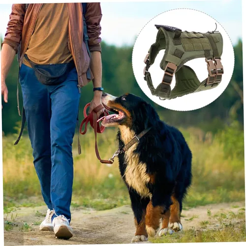 Miniatura 9 de POPETPOP Chaleco pequeño arnés para perro pequeño arnés para cachorro chaleco de trabajo arnés de entrenamiento para perros chaleco de pastor alemán