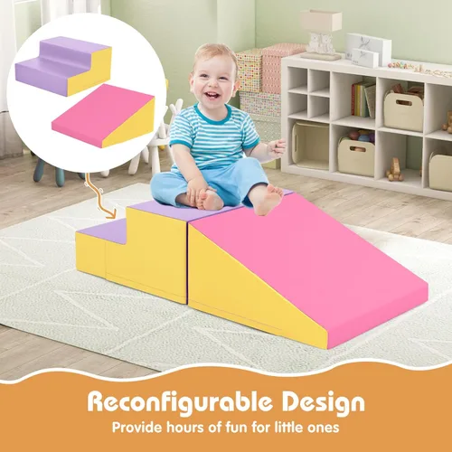 Miniatura 2 de Costzon Juguetes de escalada para niños pequeños, juego suave para gatear, escalar, deslizarse, jugar activo en interiores, 2 bloques de escalada