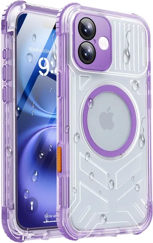Miniatura 41 de Funda impermeable para iPhone 15 con Magsafe, protector de pantalla, cordón, IP68 militar de cuerpo completo a prueba de golpes, para deportes