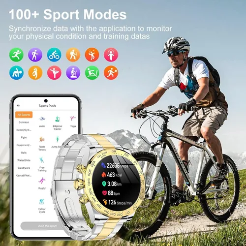 Miniatura 3 de J-CD Reloj inteligente para mujer, pantalla grande de 1.85 pulgadas, compatible con modo de voz / Bluetooth/Deportes / Rastreador de actividad