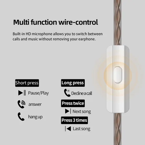 Miniatura 9 de KZ DQS Dynamic Driver - Auriculares intrauditivos semiabiertos con sonido HiFi y auriculares, auriculares KZ Extra Bassy Drummer in Ear Monitor