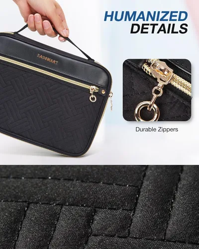 Miniatura 4 de BAGSMART Organizador electrónico de viaje - Bolsa organizadora de cables y tecnología de doble capa para cables de carga, Negro