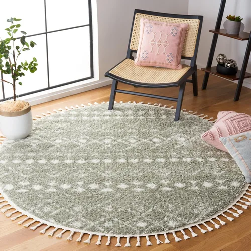 Miniatura 20 de SAFAVIEH Berber Fringe Shag Collection - Alfombra decorativa de 2 pies 2 pulgadas x 4 pies, color crema y gris oscuro, diseño que no desprende