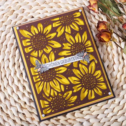 Miniatura 4 de COMFEELING Troqueles de metal con diseño de girasol para hacer tarjetas, plantilla de marco para manualidades, álbum de fotos, álbum de recortes