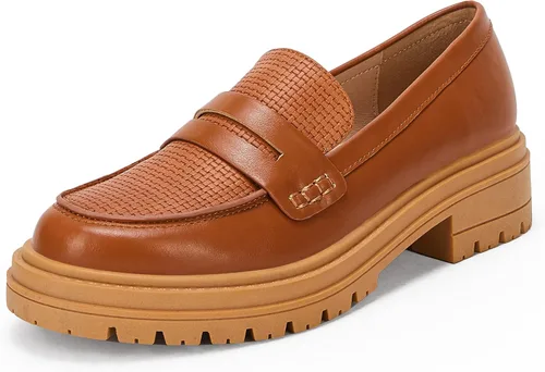 Mocasines de plataforma para mujer, cómodos, de tacón grueso, sin cordones, punta redonda, para negocios, trabajo (por favor, pide una talla más
