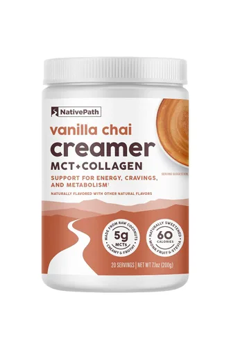 Miniatura 10 de NativePath Crema de café keto de vainilla francesa – Colágeno y aceite MCT en polvo, sin azúcar, sin lácteos – Alimentado con pasto, endulzado