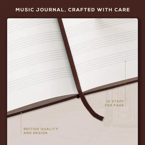 Miniatura 6 de Libro de notas en blanco para partituras de Beechmore Books – A4 8.5x11.5 para compositores, músicos y cantantes, 156 páginas gruesas de 120 g/m²