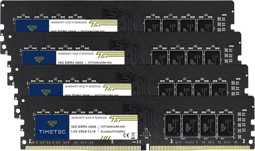 Miniatura 13 de Timetec 16GB KIT(2x8GB) DDR4 2666MHz PC4-21300 sin búfer, no ECC 1.2V CL19 1Rx8 rango único 288 pines UDIMM módulo de memoria RAM de actualización