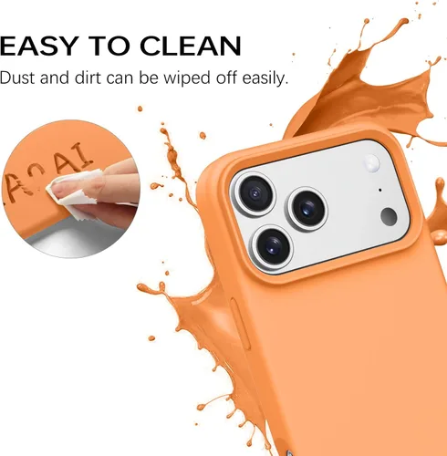 Miniatura 385 de GUAGUA Funda compatible con iPhone 17 Pro Max de 6.9 pulgadas, silicona líquida, goma de gel suave, delgada, forro de microfibra delgada