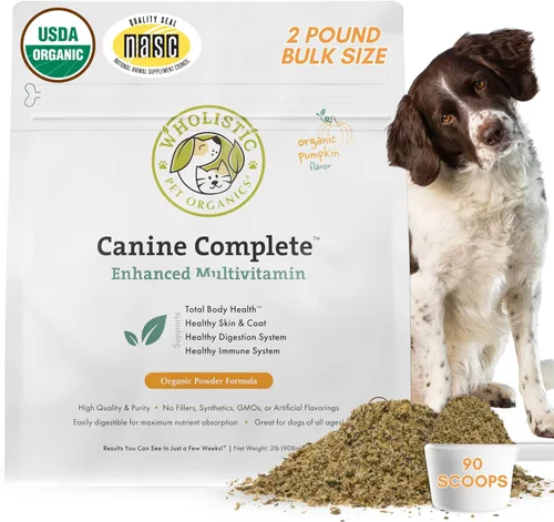 Miniatura 18 de Wholistic Pet Organics Canine Complete - Polvo multivitamínico para perros, 1 libra, vitaminas diarias para perros y suplementos para alimentos