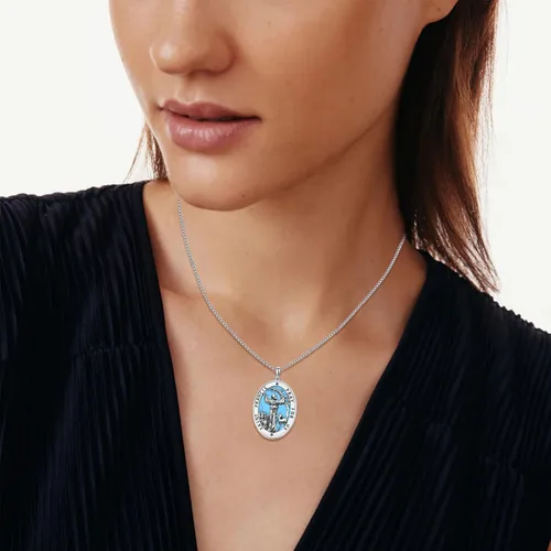 Miniatura 24 de Collar de plata de ley 925 con medalla de San Patrón, colgante de protección católica, amuleto, joyería religiosa para hombres y mujeres