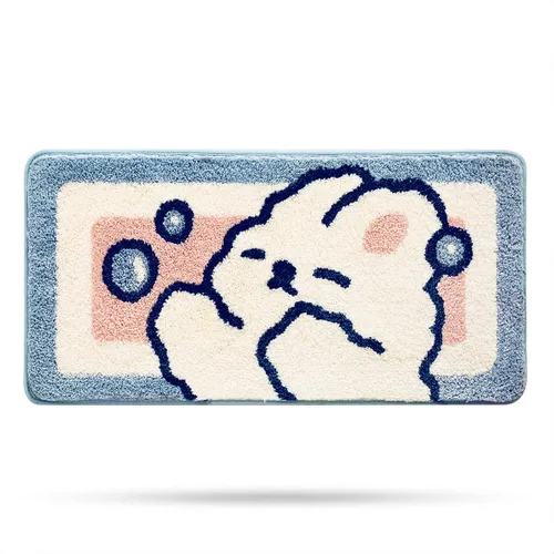 Miniatura 9 de Molesun Tapete de baño de conejo, extra suave y absorbente, lindo, lavable a máquina, tapete antideslizante de animales para bañera, ducha y baño