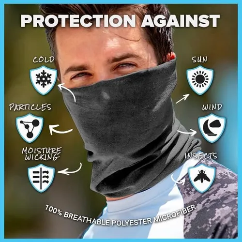 Miniatura 2 de S A Company 5 Pack UV Face Shield Multipurpose Protector Neck Gaiter Elastic Face Mask Patriotic Design for Men and Women