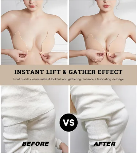 Miniatura 6 de Autbre Sujetador adhesivo sin tirantes sin espalda push up silicona invisible sujetadores adhesivos para mujeres cintas de pecho