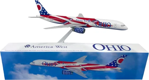 Miniatura 3 de America West Ohio State 757-200 Escala 1:200 - Modelo de avión de plástico a presión - Réplica coleccionable de American West Aircraft - Parte