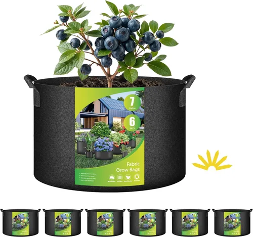 Miniatura 13 de HealSmart Paquete de 6 bolsas de cultivo no tejidas de 1 galón, macetas de tela de aireación con asas, adecuadas para frutas de jardín, verduras